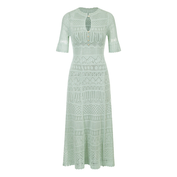 Round Neck Short Sleeve Knit Dress
