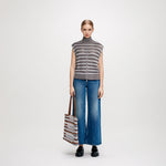 Load image into Gallery viewer, Women's Custom High Neck Sleeveless Cotton Knit Sweater | OEM Wholesale