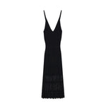 Load image into Gallery viewer, Women's Custom Black V-Neck Sleeveless Knit Dress | OEM/ODM Knitwear Manufacturer