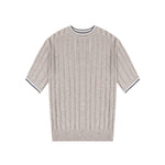 Load image into Gallery viewer, Women's Custom Apricot Round Neck Short Sleeve Linen Knit Sweater | OEM Wholesale