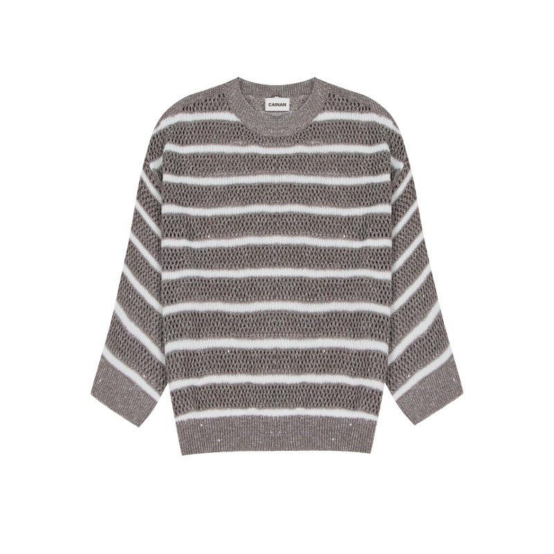 Women's Custom Round Neck Long Sleeve Knit Sweater | OEM Wholesale