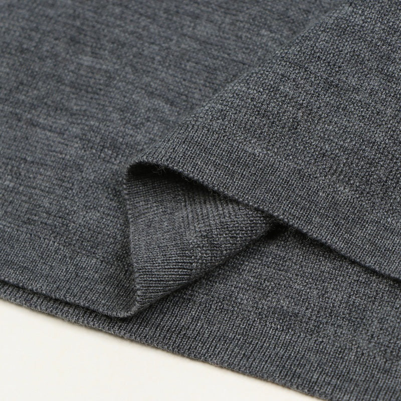 Gray Off Shoulder Long Sleeve Knit Dress Wool
