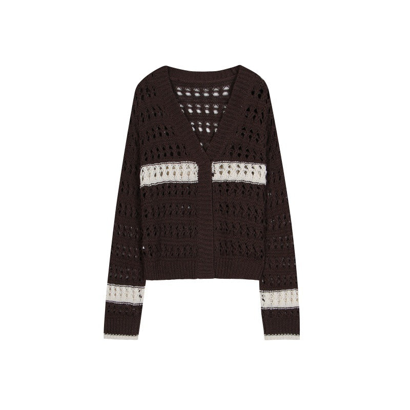 Women's Custom V-Neck Long Sleeve Knit Cardigan | Cotton OEM