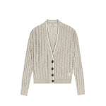 Load image into Gallery viewer, Women's Custom Gray V-Neck Long Sleeve Knit Sweater | Cotton OEM