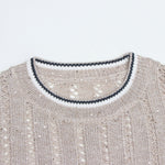Load image into Gallery viewer, Women's Custom Apricot Round Neck Short Sleeve Linen Knit Sweater | OEM Wholesale