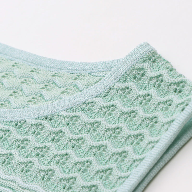 Women's Custom Light Blue Knit Top & Dress Set | OEM/ODM Knitwear Manufacturer
