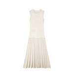 Load image into Gallery viewer, Women's Custom White Round Neck Sleeveless Knit Dress | OEM/ODM Knitwear Manufacturer