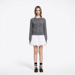 Load image into Gallery viewer, Gray Round Neck Long Sleeve Knit Cardigan Wool