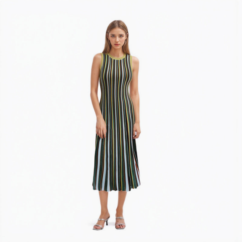 Round Neck Sleeveless Knit Dress