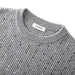 Load image into Gallery viewer, Gray Round Neck Long Sleeve Knit Sweater Wool
