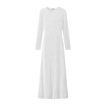 Load image into Gallery viewer, White Round Neck Long Sleeve Midi Length