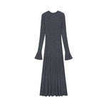 Load image into Gallery viewer, Women's Custom Gray High Neck Long Sleeve Wool Knit Dress | OEM/ODM Knitwear Manufacturer
