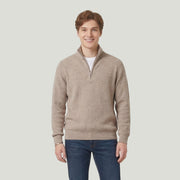 Style 124Men’s – Quarter Zip Cashmere Blend Knit Sweater Wholesale Factory Direct