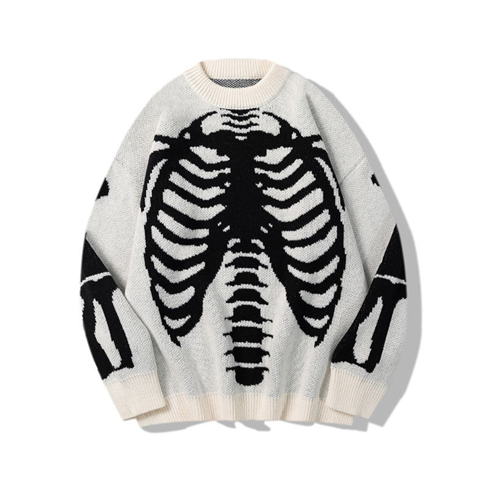 Couple ins trendy brand skull design young and handsome male and female long-sleeved personalized sweater OEM/ODM mass customization