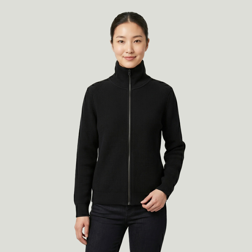 Style 126Women’s – Full Zip Rib Knit Sweater Jacket Wholesale Factory Direct