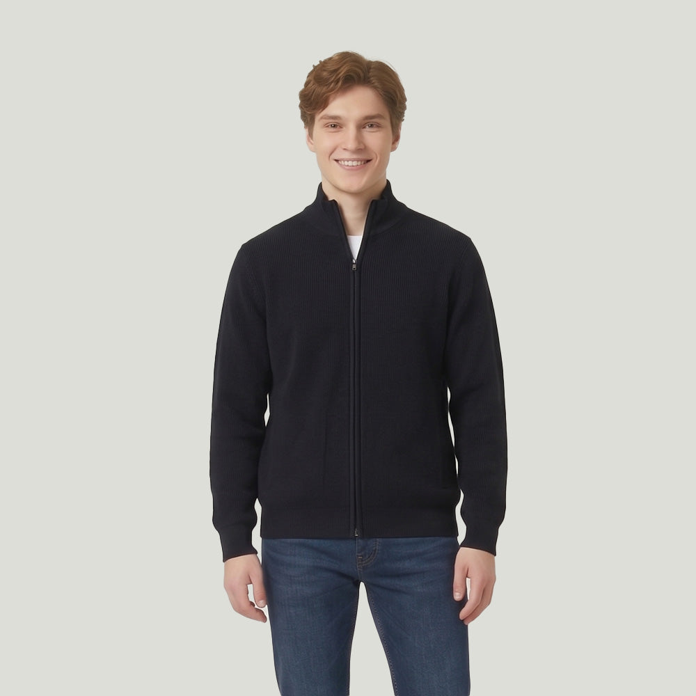 Style 125Men’s – Full Zip Knit Cardigan Sweater Wholesale Factory Direct