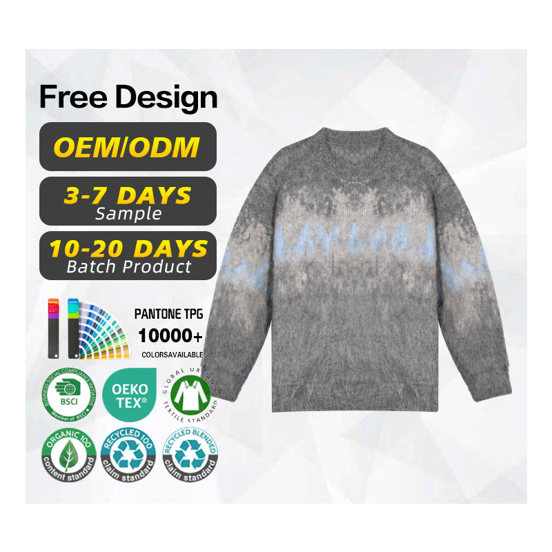 Men's Dark Grey Wool Round Neck Pullover Sweater | Factory Direct Wholesale