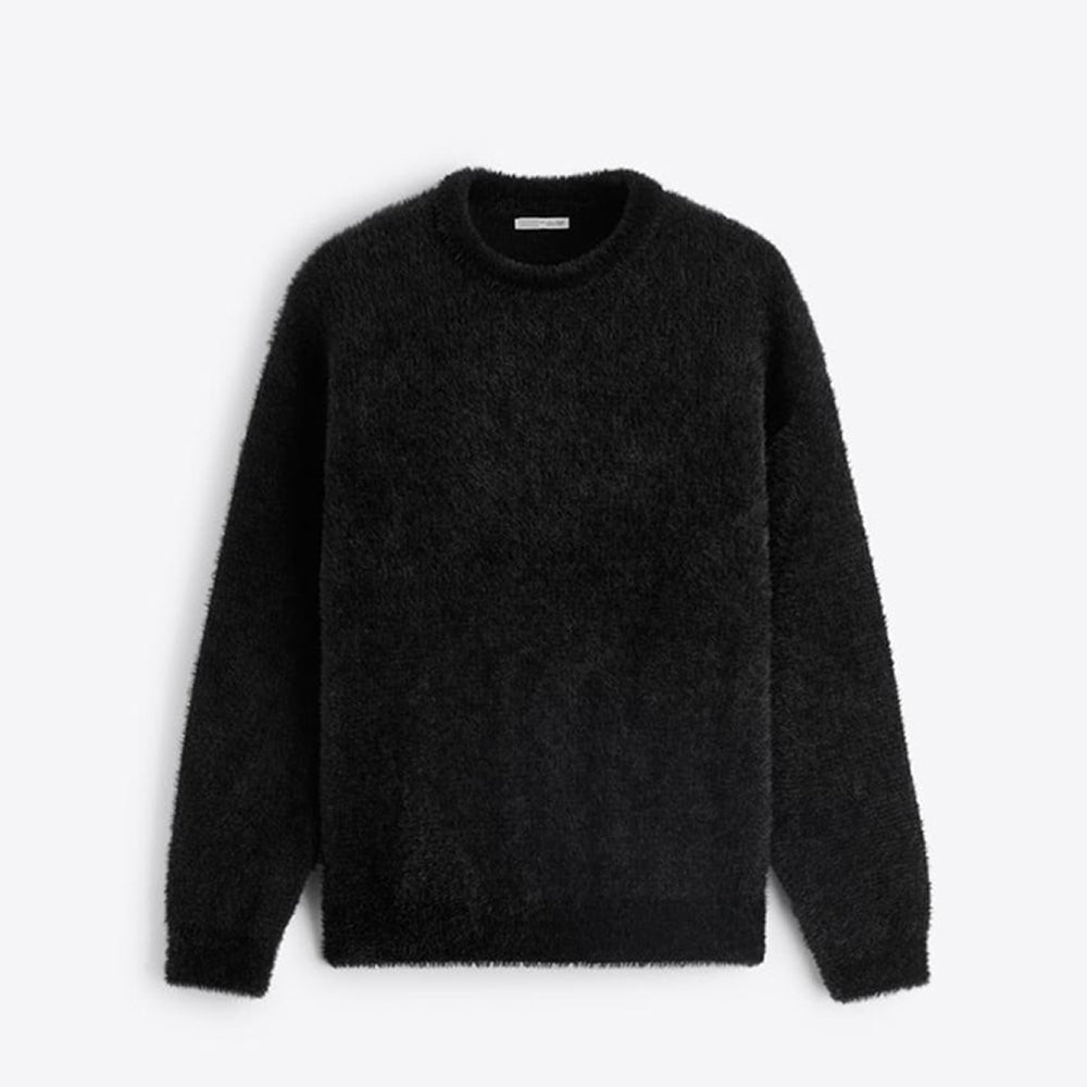 Customized logo wool knitted pullover oversized round neck winter cotton knitted mohair cashmere sweater for men OEM/ODM mass customization