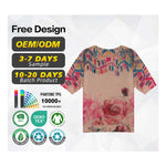Load image into Gallery viewer, Women's Floral Cotton Round Neck T-Shirt | Factory Direct Wholesale
