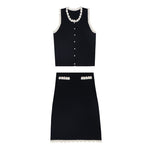 Load image into Gallery viewer, Women's Custom Black Sleeveless Knit Vest | OEM/ODM Knitwear Manufacturer