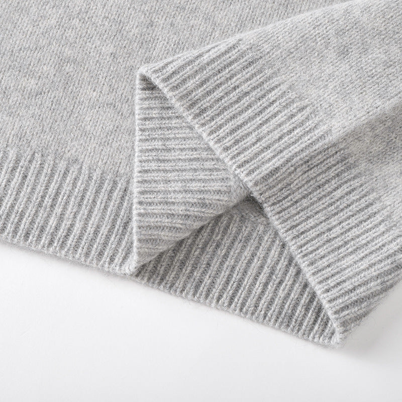 Round Neck Knit Sweater Wool