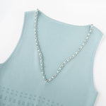Load image into Gallery viewer, Blue V Neck Sleeveless