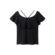 Black Off Shoulder Knit Sweater