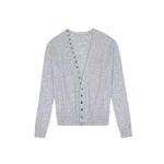 Load image into Gallery viewer, Women's Custom Gray V-Neck Long Sleeve Wool Knit Cardigan | OEM/ODM Knitwear Manufacturer