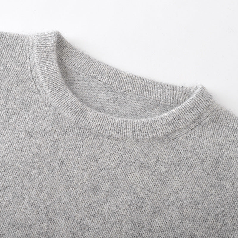 Round Neck Knit Sweater Wool