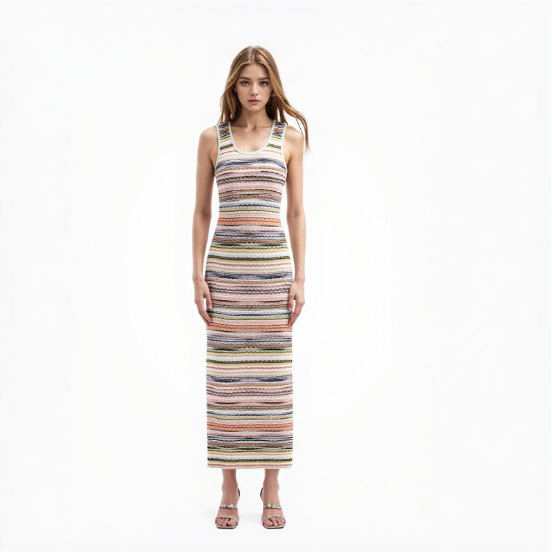 Women's Round Neck Sleeveless Knit Dress