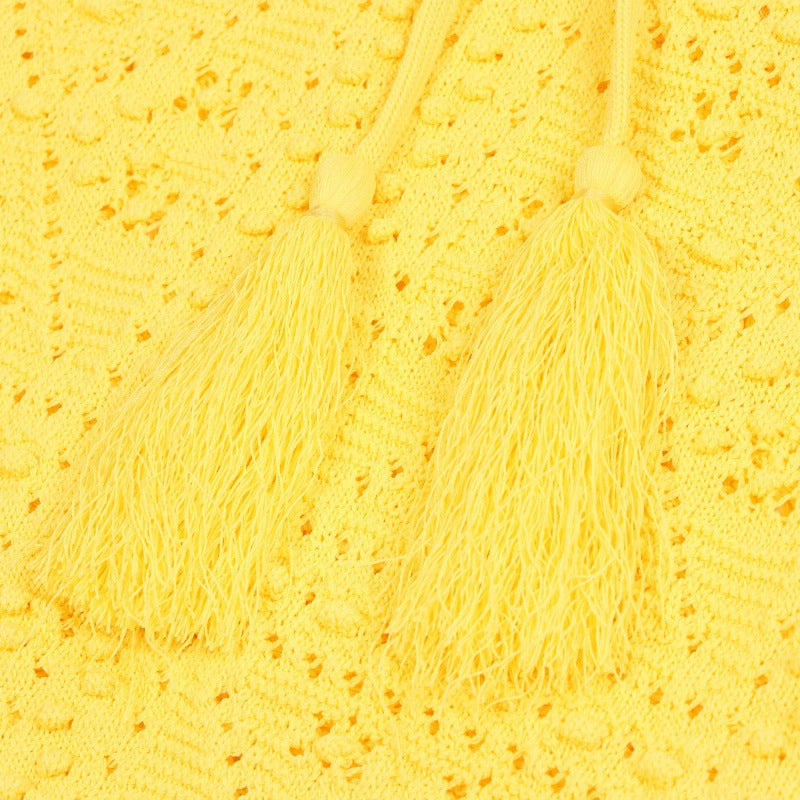 Women's Custom Yellow V-Neck Sleeveless Knit Dress | OEM/ODM Knitwear Manufacturer