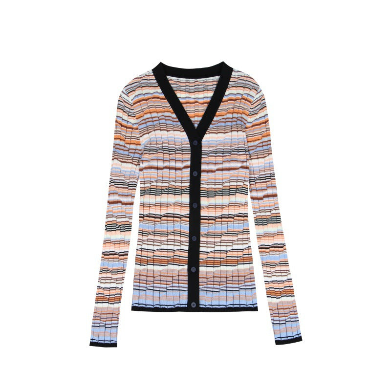 Women's V-Neck Long Sleeve Tencel Knit Cardigan
