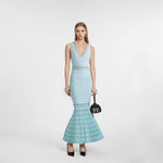 Load image into Gallery viewer, Blue V Neck Sleeveless