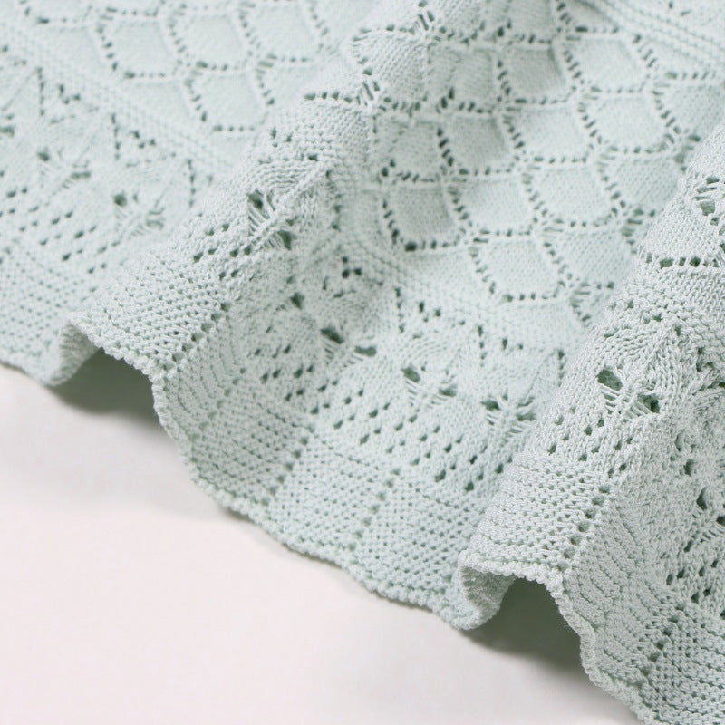Women's Custom Green Round Neck Short Sleeve Knit Dress | OEM/ODM Knitwear Manufacturer