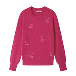 Load image into Gallery viewer, Women's Custom Pink Round Neck Long Sleeve Wool Knit Sweater | OEM/ODM Knitwear Manufacturer