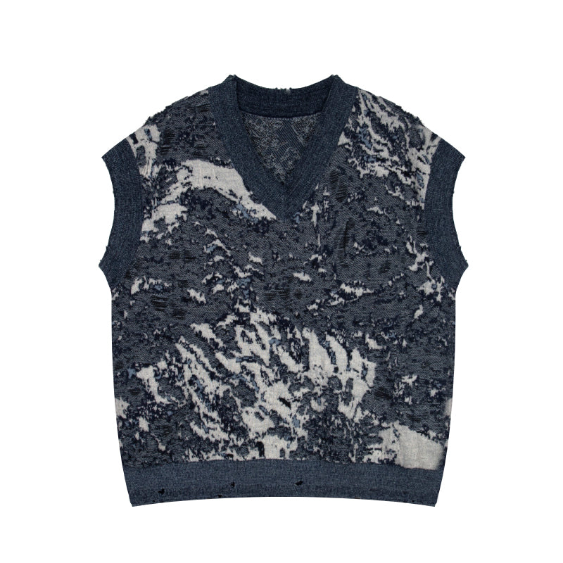 Men's Black V-Neck Sleeveless Knit Vest Sweater | Factory Direct Wholesale