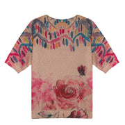Women's Floral Cotton Round Neck T-Shirt | Factory Direct Wholesale