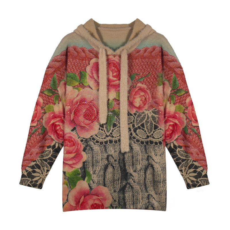Women's Floral Pattern Wool Pullover Sweater | Factory Direct Wholesale