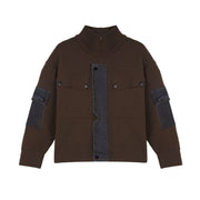 Men's Dark Khaki Cotton Button-Up Jacket | Factory Direct Wholesale
