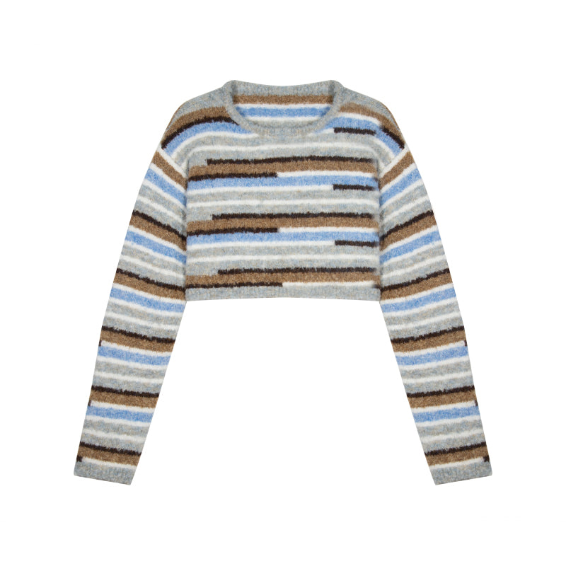 Women's Color Block Wool Round Neck Pullover Sweater | Factory Direct Wholesale