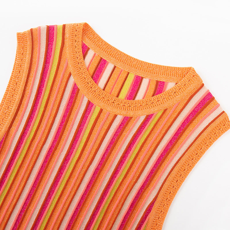 Round Neck Sleeveless Knit Dress
