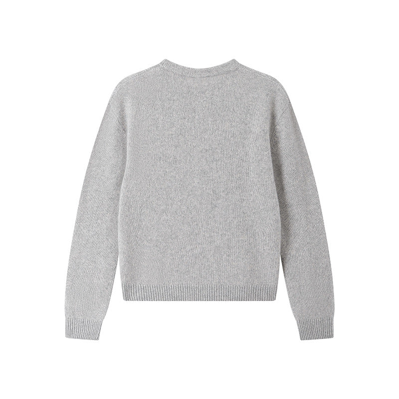 Round Neck Knit Sweater Wool
