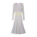 Load image into Gallery viewer, V Neck Long Sleeve Knit Dress Silk