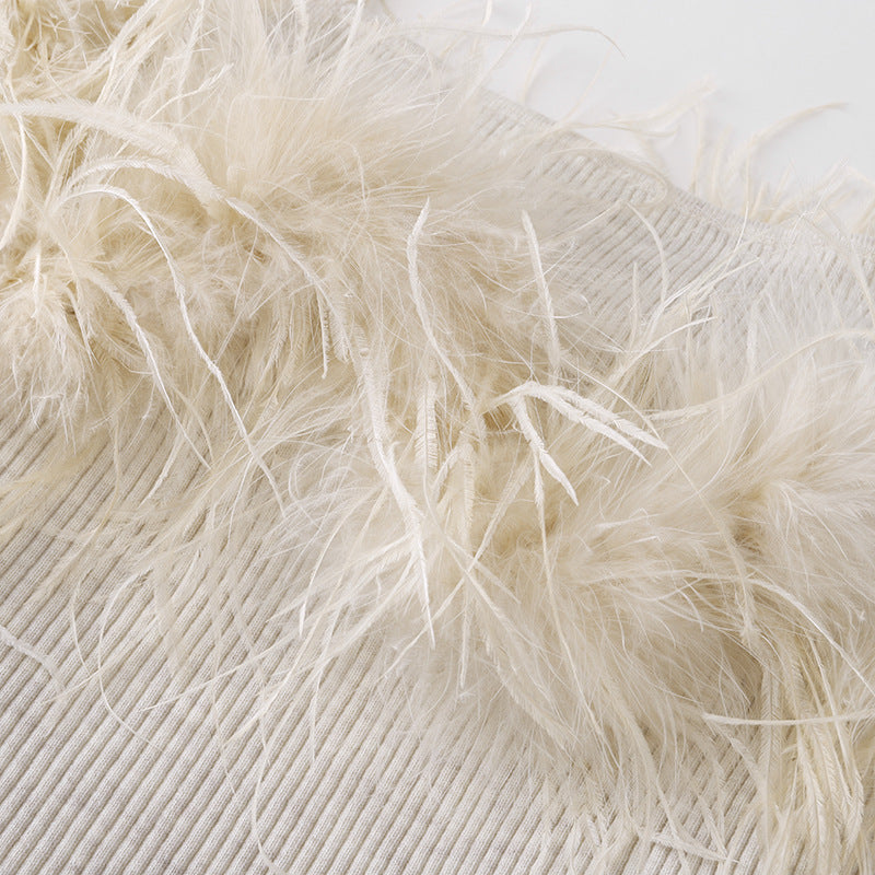 Off Shoulder Knit Sweater Wool