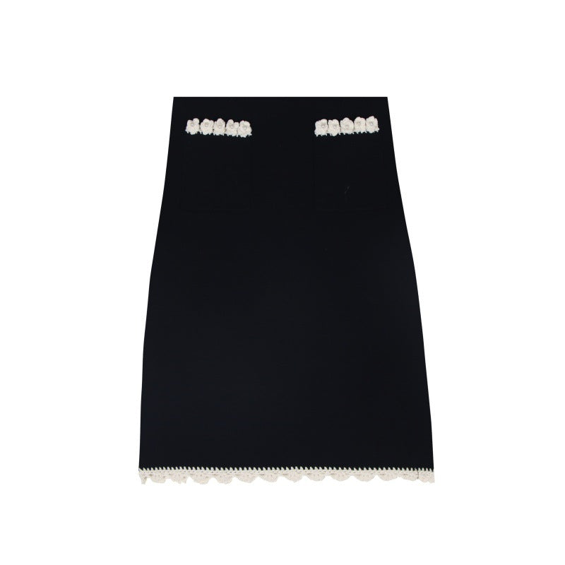 Women's Custom Black Sleeveless Knit Vest | OEM/ODM Knitwear Manufacturer