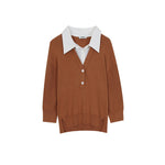 Load image into Gallery viewer, Shirt Collar Long Sleeve Knit Sweater Cotton