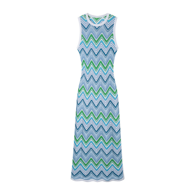 Round Neck Sleeveless Knit Dress