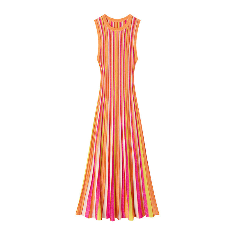Round Neck Sleeveless Knit Dress