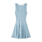 Load image into Gallery viewer, Pink Square Neck Sleeveless Knit Dress