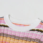 Women's Round Neck Short Sleeve Tencel Knit Sweater